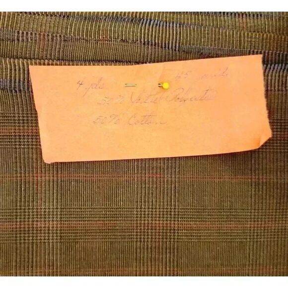 Brown & Red Plaid 50% Fortrel Polyester & 50% Cotton Fabric, 4 yds x 44" - Picture 2 of 3